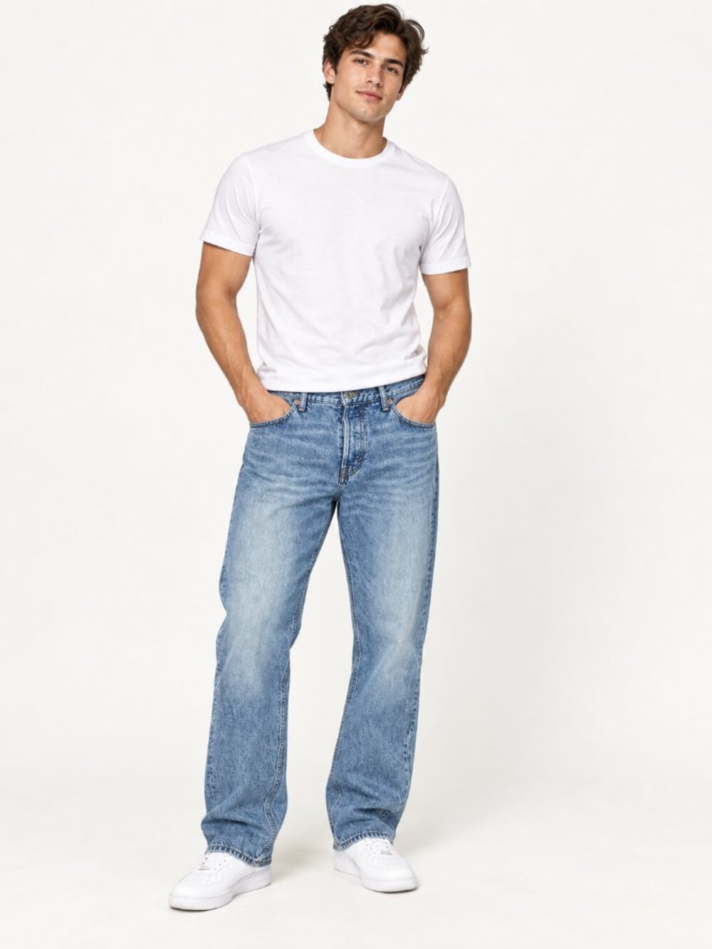 2/$30 H&M Relaxed Light Blue Straight Leg Men's Jeans